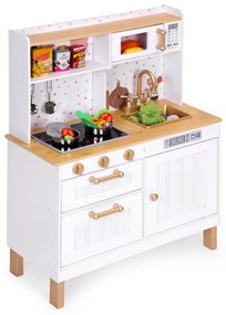 ECOTOYS Detská veľká drevená kuchynka so svetlom a zvukom