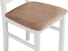 Jedálenská stolička Bono, biela/béžová látka
