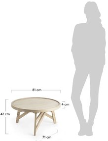 Konferenčný stolík z dreva mindi Kave Home Thais, ø 80 cm
