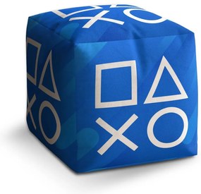 Taburet Cube konzola 2, modrá