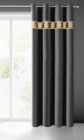 ZATEMŇOVACÍ ZÁVES NA KRÚŽKOCH BUENO 140X250 CM ČIERNA