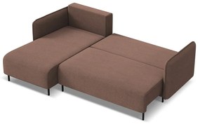 Ružová rozkladacia/s úložným priestorom rohová pohovka (ľavý roh) Luana – Makamii