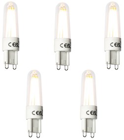 Sada 5 G9 LED filamentových žiaroviek 2,5W 240lm 2300K