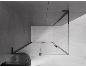 Mexen Velar L, sprchový kút s posuvnými dverami 110 x 75 cm, 8mm číre sklo, čierna matná, 871-110-075-03-70