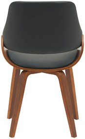Jedálenská stolička Vangale - koženka - Orech / Čierna