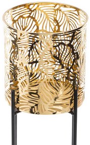KOVOVÝ KVETINÁČ SO STOJANOM GOLD LEAF 55X14,5 CM ZLATÁ