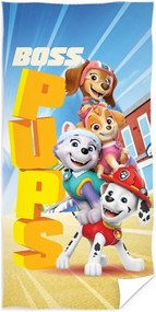 Plážová osuška Paw Patrol - Tlapková patrola - motív Boss Pups - 100% bavlna - 70 x 140 cm