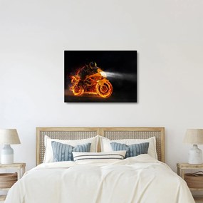 Obraz - Motorkár s plameňmi (70x50 cm)