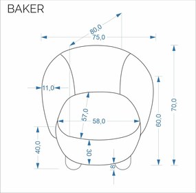 Čalúnené kreslo BAKER krémové