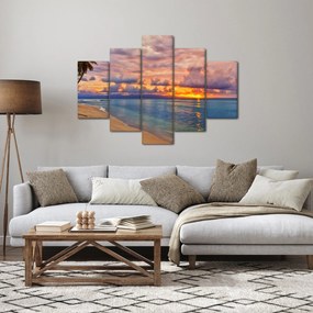Obraz - Západ slnka na pláži (150x105 cm)