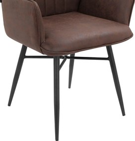 Hnedé čalúnené jedálenské kreslá v súprave 2 ks Anzo – Støraa