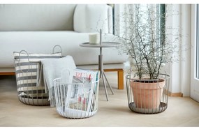 Biely kovový úložný košík Zone Inu, ø 30 cm