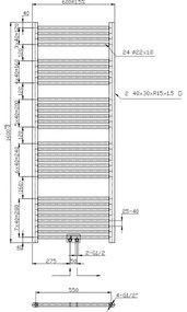 Novaservis - Kúpeľňový rebríkový radiátor 544W/230V 160x60 cm lesklý chróm rovný