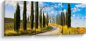 Obraz - Krajina (s hodinami) (90x30 cm)