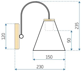 Nástenná lampa Kinkiet VII čierna