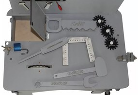 Drevený ponk s príslušenstvom - šedý