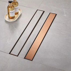 Odtokový žľab REA NEOX 80 cm, kartáčovaná meď