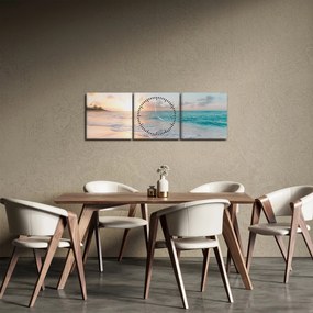 Obraz - Snová pláž (s hodinami) (90x30 cm)
