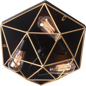 Toolight Toolight, stropné svietidlo 3xE27 APP1094-3C, čierna-zlatá, OSW-04410