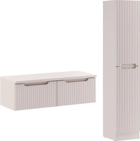 Kúpeľňová zostava Nova Cashmere I so skrinkami a doskou 100 cm kašmírová