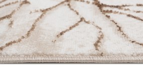 Jednoduchý moderný koberec béžovej farby s hnedým motívom