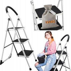 CROWNMAN Skladací domový rebrík 3-stupňový