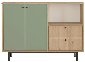 Komoda Rebutia 2 (dub + zelená) . Vlastná spoľahlivá doprava až k Vám domov. 1102499