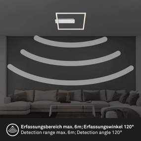 Briloner - LED stropné svietidlo so senzorom FRAME LED/14W/230V 3000K 30x32 cm matný chróm