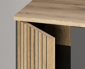 Predsieňová šatníková skriňa s policami Esteban, antracit/dub evoke