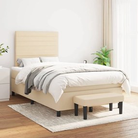 Boxspring posteľ s matracom krémový 120x200 cm látka 3136666