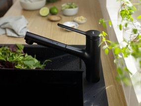 Hansgrohe Zesis M33, páková kuchynská batéria 150, vyťahovacia sprška, 2jet, čierna matná, HAN-74800670