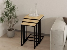 Set 3ks. konferenčných stolíkov Vudema (dub zafírový + čierna). Vlastná spoľahlivá doprava až k Vám domov. 1094341