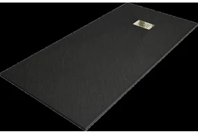 Mexen Hugo sprchový kout obdélníkový SMC 180 x 80 cm, černý, kryt zlatý - 42708018-G