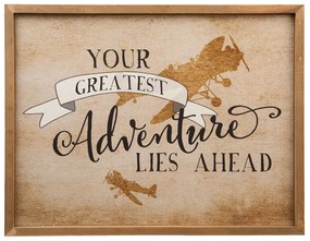 Nástenný drevený obraz Adventure - 43 * 3 * 33 cm
