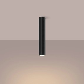 Stropné svietidlo Karbon, 1x čierne kovové tienidlo, (40 cm)