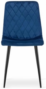 Zamatová jedálenská stolička OTTAWA modrá