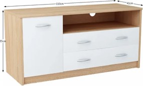TV stolík Marker Typ 2 - dub sonoma / biela
