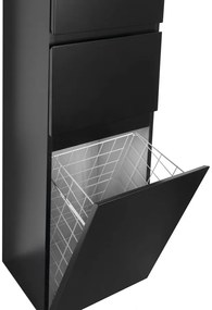 Aqualine Aqualine, ALTAIR vysoká skrinka s košom 40x184x31cm, čierna mat, ľavá, AI685L