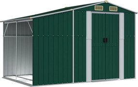 vidaXL Záhradná kôlňa zelená 277x192,5x179 cm pozinkovaná oceľ