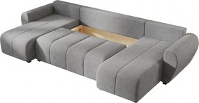 Rozkladacia obojstranná sedacia súprava do U SEVIO 311x145 cm, sivá + 2 vankúšiky ZDARMA