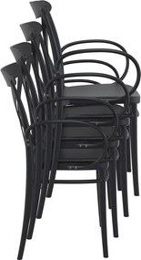 CROSS XL záhradná stolička s podrúčkami black
