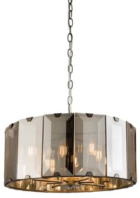 Endon 61294 - Luster na reťazi CLOONEY 8xE14/40W/230V čierna/dymová