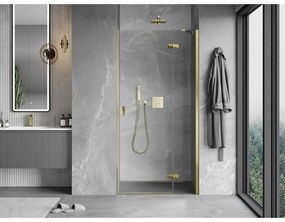 Mexen Mist-H, 1-krídlové sprchové dvere pravé 110 cm, číre sklo, zlatý lesklý profil, 8A5-110-000-50-00-P