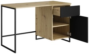 Písací stôl Asha 120 cm - artisan / čierny mat / čierne nohy
