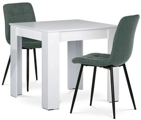 Autronic BONTEC Jedálenský set s 2 stoličkami, 80x80x75cm, mdf, biela, B080WTCT281GRN Farba: Biela