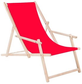Drevené lehátko SPRINGOS DC003 OXFORD10 - červené