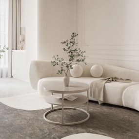 KONFERENČNÝ STOLÍK LEONARDO S POLICOU KAŠMÍR LESKLÝ