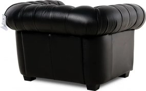 Kožené kreslo CHESTERFIELD, sivá (Rimini)