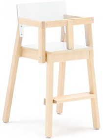 Detská jedálenská stolička LOVE, V 500 mm, breza, laminát - biela