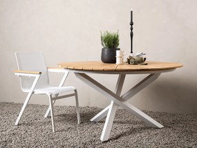 Mexico stôl ø140 cm s teakovou doskou